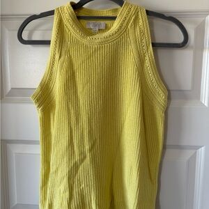LOFT Bright Yellow Sleeveless Knit Top